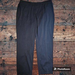 Talbots Navy Blue Heritage Textured Polka Dot Pants Plus Size 18